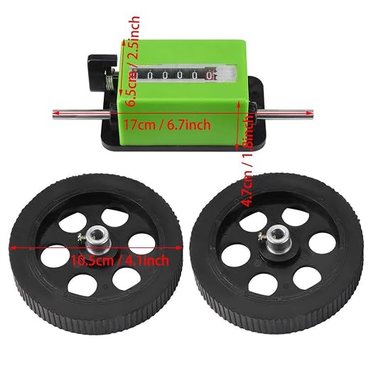 Roller Type Meter Counter, 6 Digits Meters Rolling Mechanical Length Counter for Measuring Textile, Printing, Artificial Leather