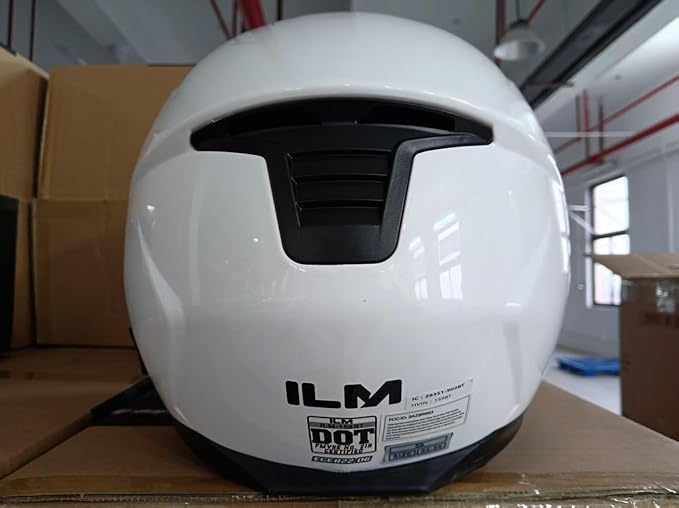ILM 159BT Bluetooth Modular Motorcycle Helmet 2-3 Riders Intercom Full Face Flip up Casco DOT with Face Mask (White, S)