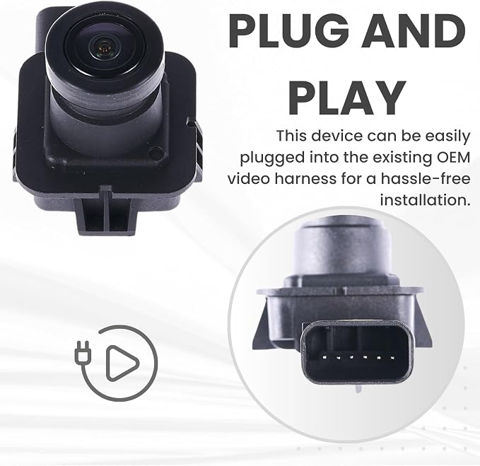 Backup Camera Replaces for 2017-2020 Ford Fusion/Energi/Hybrid | 2019-2020 Police Responder Hybrid OE Part # HS7Z-19G490-F, HS7Z-19G490-A, HS7Z-19G490-D