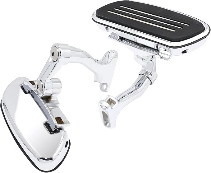 Adjustable Streamliner Passenger Footboard Floorboard with Mount Kit Fit for Harley Touring Road King Road Glide Street Glide Electra Glide CVO 1993-2025 (Chrome)