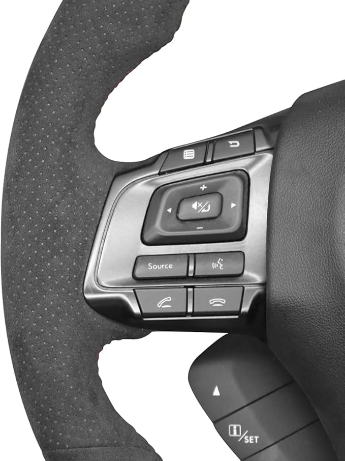 MEWANT Steering Wheel Cover for Subaru WRX 2015-2021 / WRX STI 2015-2021, Alcantara, Dark Gray