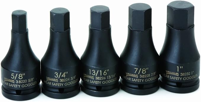Williams JHW38932 5-Piece 3/4-Inch Drive Hex Driver Impact Socket Set