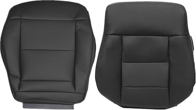 FZJDSD Black Driver Side Bottom & Top Lean Back Perforated Microfiber Leather Replacement Seat Covers Compatible with Mercedes Benz E-Class W212 E200 E250 E300 E350 E550 Sedan Wagon 2010-2016
