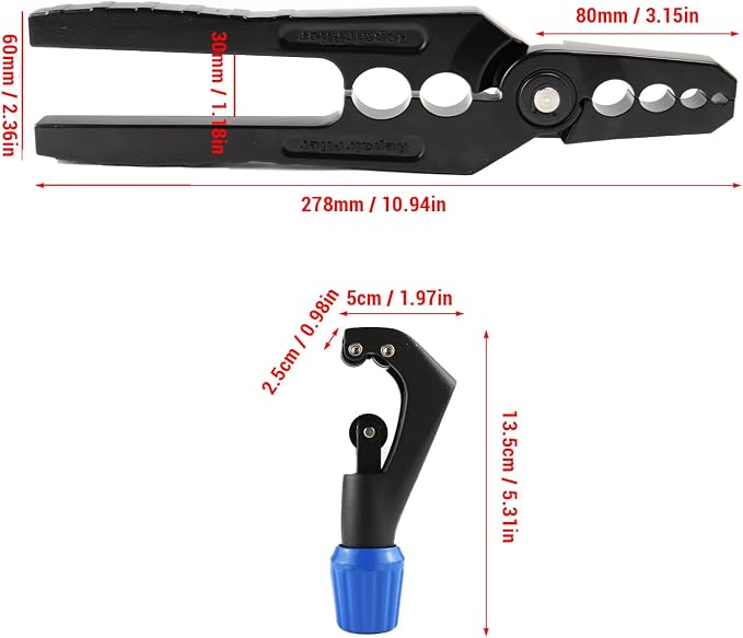 Metal Pipe Repair Kit, Copper Tube Rounding Tool and Pipe Straightener Set with Manual Pipe Rounding Pliers for Air Conditioning and Refrigeration Maintenance