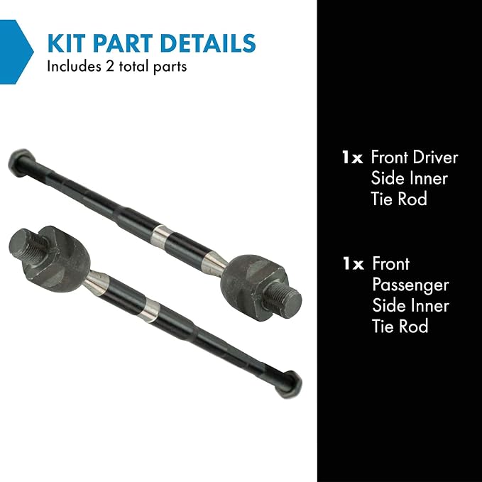 TRQ Front Inner Tie Rod Set 2 Piece Compatible with 2010-2015 Chevrolet Camaro