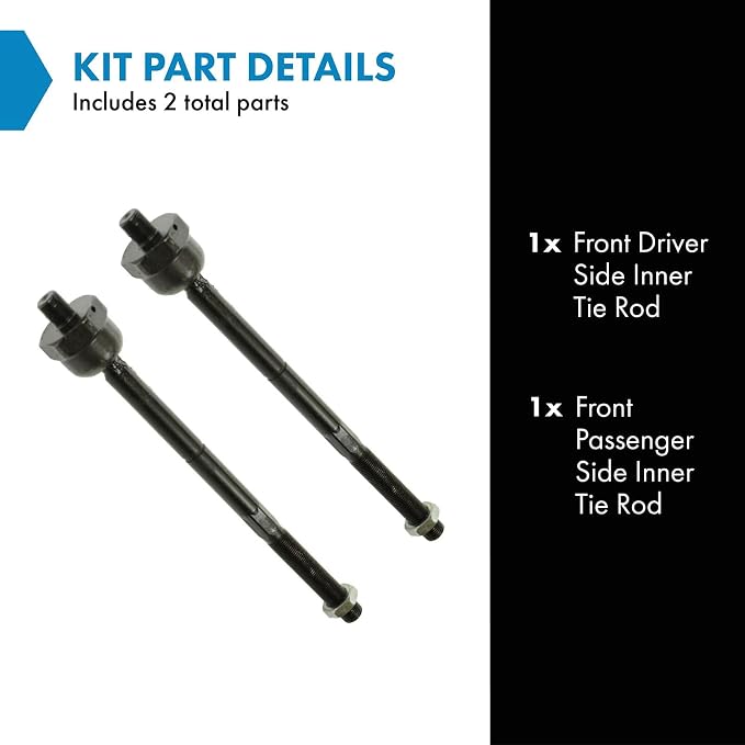 TRQ Front Inner Tie Rod Set 2 Piece Compatible with 2003-2006 Ford Expedition 03-06 Lincoln Navigator