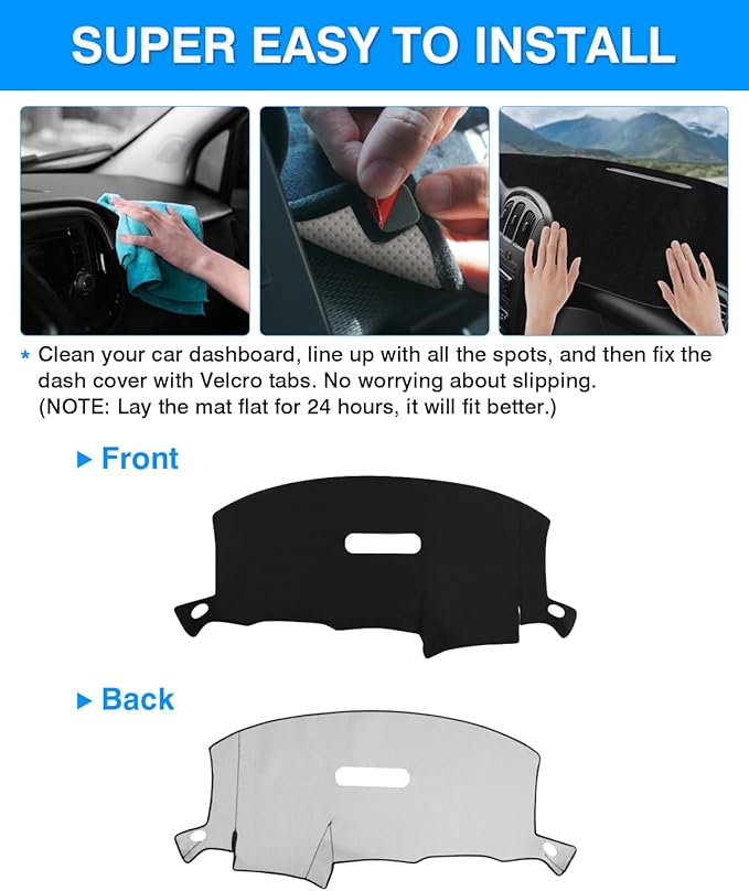 Autorder Dashboard Cover Mat for 2001-2007 Dodge Caravan/Grand Caravan/Chrysler Town Country Accessories Dash Cover Flannel Dash Mat Protector (Without Raised Display w/o Sensor)