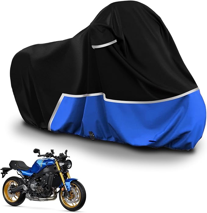 Waterproof Motorcycle Cover Compatible with Yamaha Hyper Nakes/XSR MT07/09/10, 420D Oxford Cloth Motorcycle Cover for Snow Rain Dust Protection
