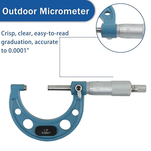 WFLNHB 6 Pcs 0-6" Outside Micrometer 0.0001" Carbide Standards Micrometers for Accuracy Measurement Work