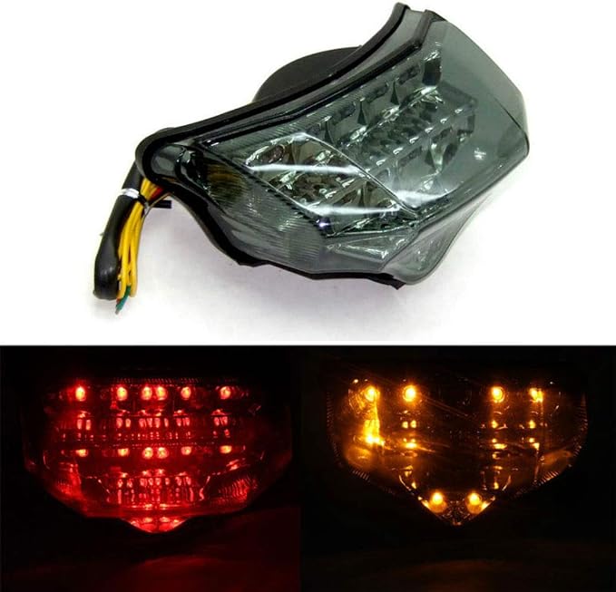 MZS Motorcycle Tail Light LED Integrated Turn Signal Blinker Smoke Compatible with FZ6 FZ-6 FAZER FZ600 2004 2005 2006 2007 2008 2009