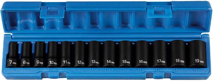 Grey Pneumatic (1203MSD) 3/8" Drive 13-Piece 12-Point Semi-Deep Metric Socket Set