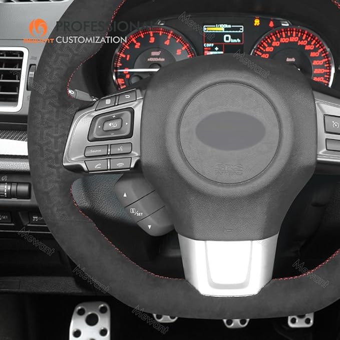 MEWANT Steering Wheel Cover for Subaru WRX 2015-2021 / WRX STI 2015-2021 Steering Wheel Cover Accessories