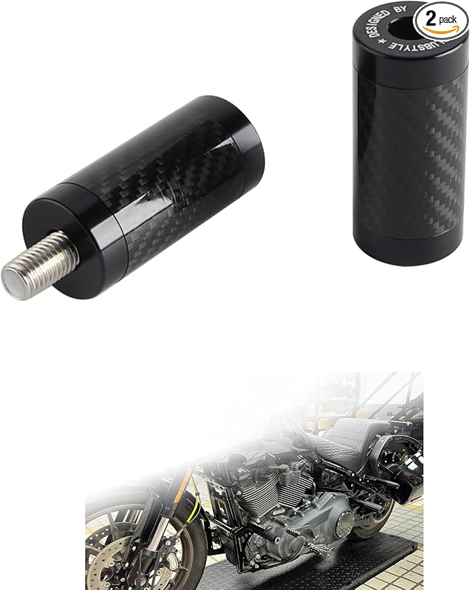 CNC Aluminum Frame Sliders M12×1.75mm Inner Hexagon Screws,Black | Compatible With 1-1/4" Guards, Fit For Harley Crash Bars/Bag Guards,With Carbon Fiber Inlay