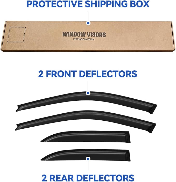 Window Visors Rain Guards Shield for 1997-2001 Toyota Camry, Out-Channel Window Vent Wind Deflectors Visors Shades for 97-01 Camry