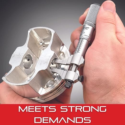 Starrett Outside Micrometer with One-Piece Spindle, Satin Chrome Finish and Tapered Frame - Quick and Easy Adjustment, 0-1" Range, .0001" Graduation - T436.1XFL-1