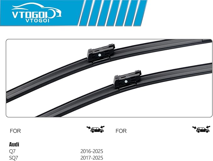 OEM Windshield Wiper Blades Replacement for Audi Q7 2016-2019 2020 2021 2022 2023 2024 2025 Audi SQ7 2017-2025, All Weather Original Factory Quality Front & Rear Wipers Set 27"+20"+15" (Pack of 3)
