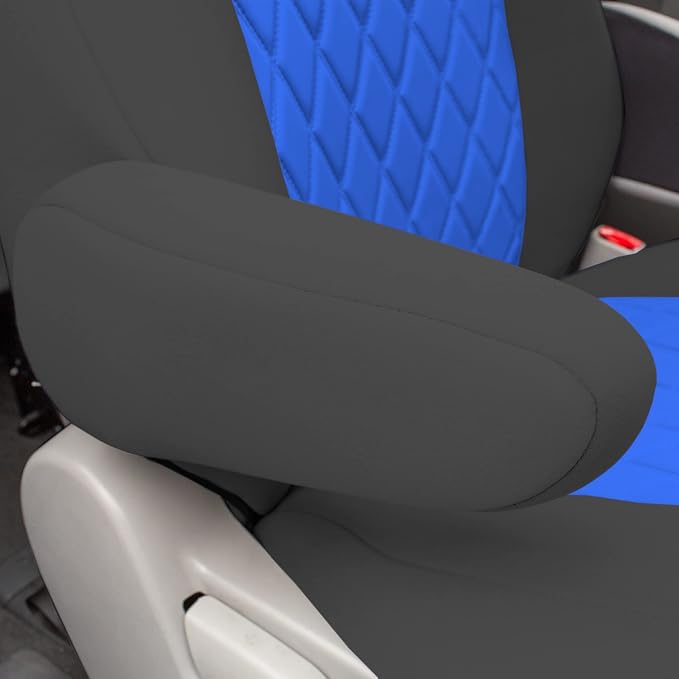 FH Group Custom Fit Car Seat Covers Specifically Made for 2011-2020 Toyota Sienna 7 Seater with Ultraflex Neoprene Water Resistant Automotive Seat Covers - 2nd Row Blue