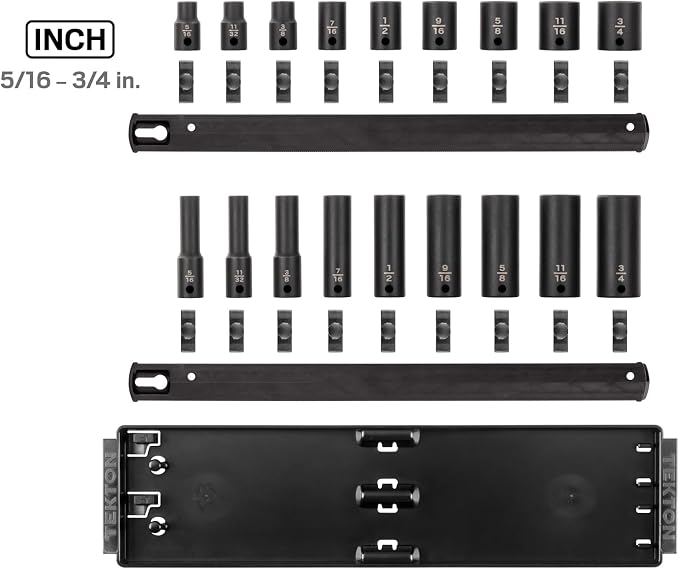 TEKTON 3/8 Inch Impact Socket Set, 18-Piece | SID91208