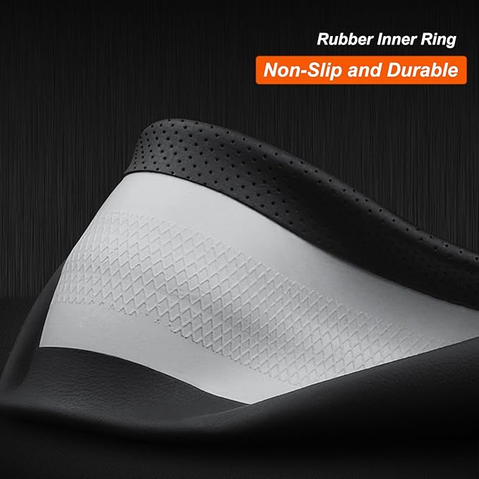 Leather Steering Wheel Cover Compatible with Mercedes Benz GLC 300 C300 GLE 350 450 GLA 250 GLB 250 E350 GLA GLB GLC GLK GLS CLA CLS A B C E S Class Sprinter Car Accessories, Black 2026