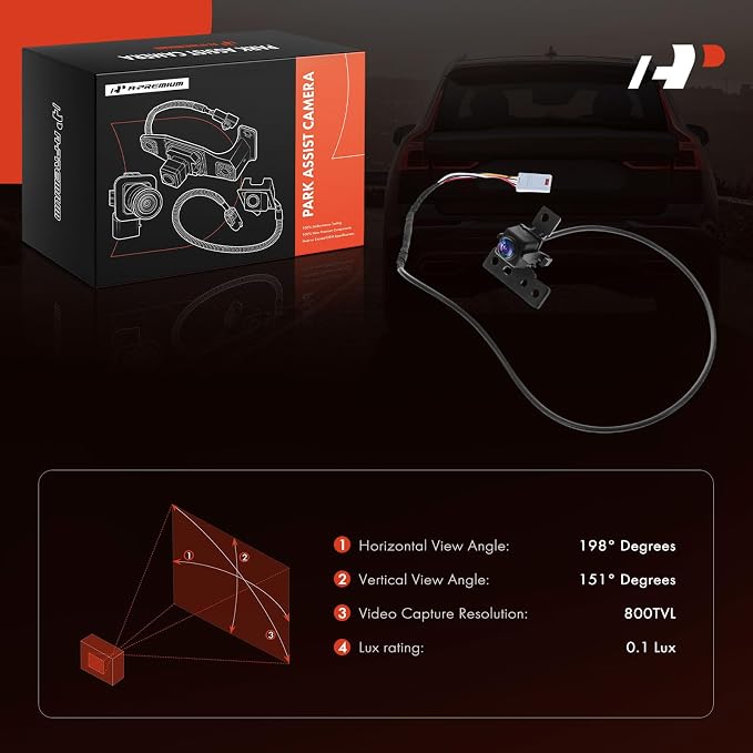 A-Premium Park Assist Camera Rear View Backup Reverse Camera Compatible with GMC Models - 2017 2018 2019 Acadia