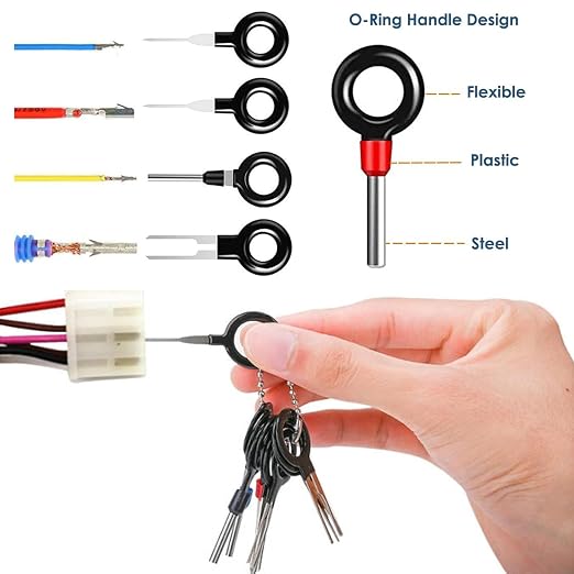 LUOWPZI 11PCS Automotive Electrical Connector Removal Tool Kit, Electrical Disconnect Pliers, Relay Puller, Hose Remover, Terminal Pin Extractor & Panel Clip Tool Set for Car Repair with Storage Bag