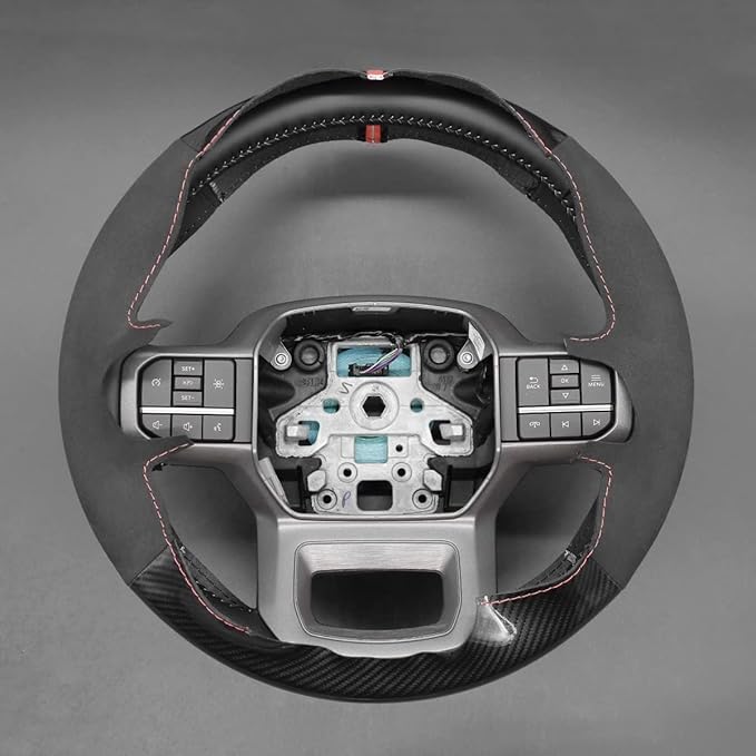 Leather Carbon Fiber Suede Steering Wheel Cover for Ford F-150 2021-2026 /Ford F-250 F-350 F-450 F-55- F600 2023 2024 2025 2026/Ford Expedition 2022-2024 Accessories Custom OEM Parts