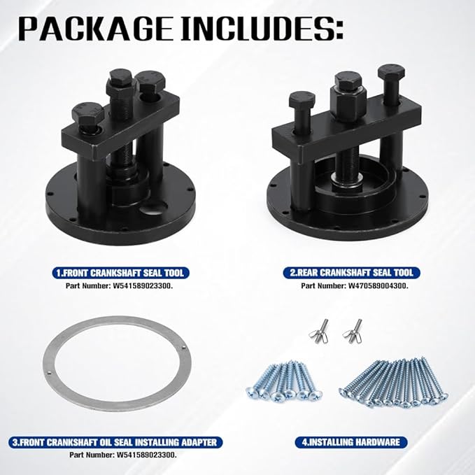 Crankshaft Oil Seal Front & Rear Seal Remover & Installer Tool Kit for Detroit Diesel DD13 & DD15 Engines W470589004300 W541589023300 W541589003400