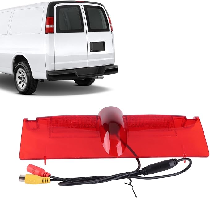 Rear View Camera, Backup Camera for Van 2003-2017 3rd Brake Light Mount, 170° Wide Angle Reverse Camera with No Drill Installation, PC Housing