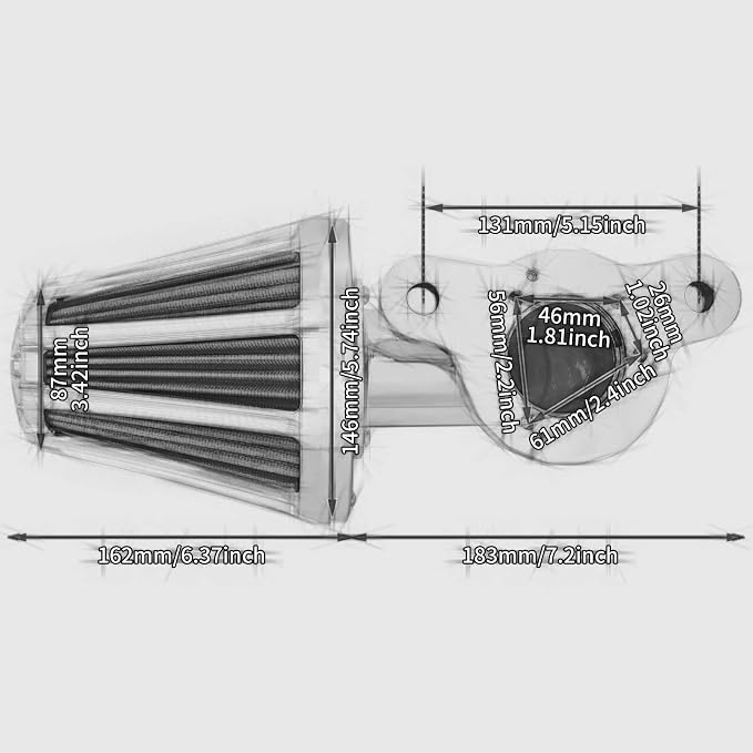 Air Cleaner Filter 90° Forward-Facing Intake Kit CNC Fit for Harley Touring Softail Dyna Sportster XL (Chrome Housing Grey Element, A For Sportster XL 04-22)