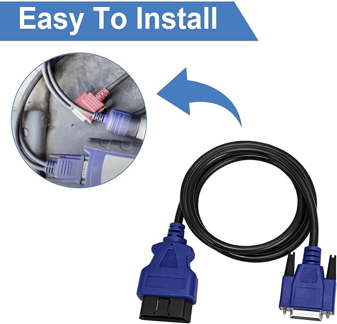 493113 16-Pin OBD2 Diagnostic Cable Adapter, Compatible with Nexiq USB Link 2 and 3 for J1962 Vehicles, Compatible with Ford, GM, Dodge, Volvo, Mack, Isuzu, Hino