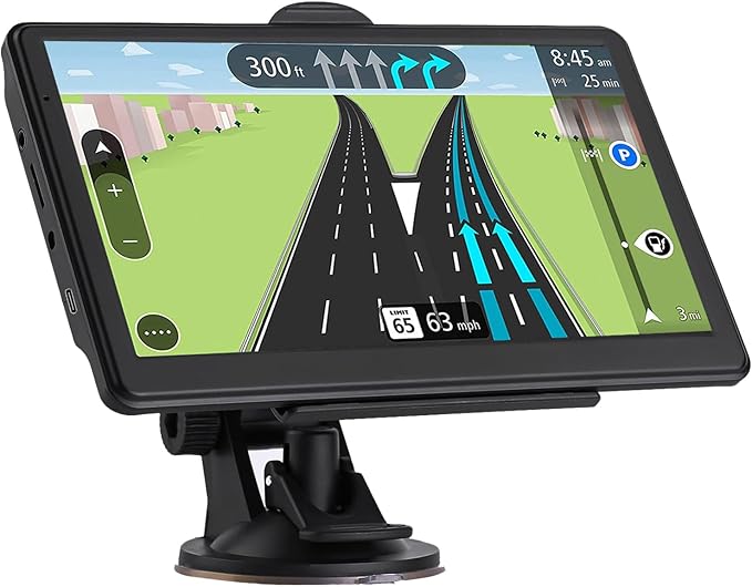 7-Inch Touch Screen GPS Navigation for Car, Truck and RV with 2025 Maps - Speed and Red Light Warning Alerts - Free Lifetime Map Updates