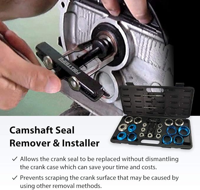 FIRSTINFO F3281L Crankshaft and Camshaft Bearing Removal and Installation Kit, Crank and Cam Seal Service Tool Kit