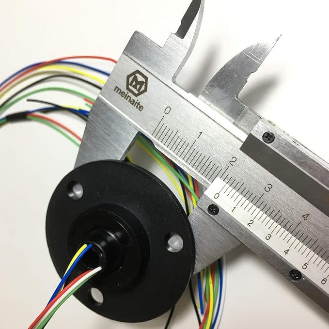 Taidacent Hollow Slip Signal Power Continued 2/4/6/12 Road Collector Ring Conductive Electric Motor Slip Ring Rotating Connector (5mm Inner 22mm Outer 6 Wire 2A)