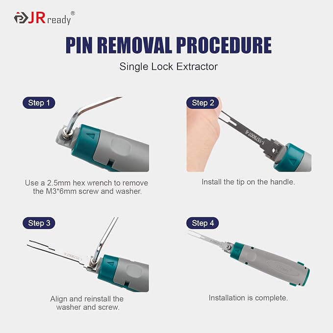JRready Terminal Removal Tool Automotive Depinning Tool Kit - for TE, AMP, Delphi, Molex, Deutsch DT/DTM/DTP,JPT Connectors for Electrial Pin Extraction Release and Appliance Repairs