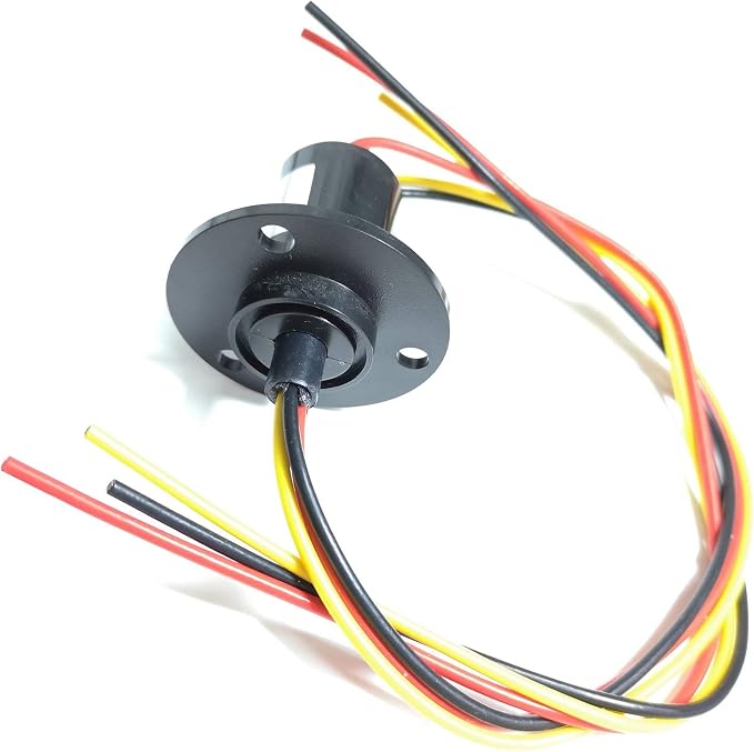 Taidacent 3 Wires 4 Wires 5A 10A 15A 30A Electrical Slip Ring Collector Ring Rotary Electrical Contact Joint Rotary Connector Commutator (3 Wires 15A Diameter 22mm)
