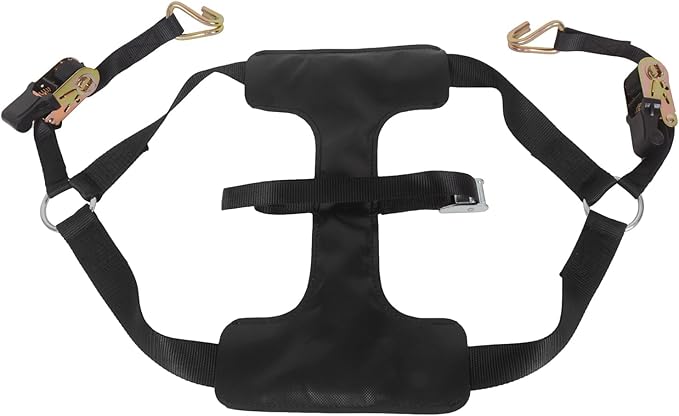 MOTO4U Motorcycle Tire Sling Ratcheting Tie Down, Heavy Duty Black Strap with Ratchets, Non-Slip Rubber Design for Motorcycle Rear Tires