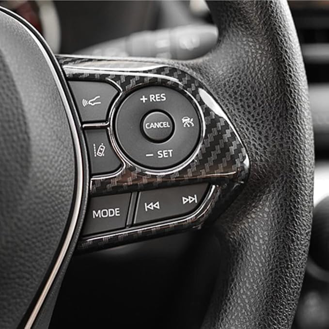 Beautost Fit for Toyota Corolla Cross 2022 2023 2024 2025 2026 Wheel Steering Trim Panel Cover Trims (Carbon Fiber Black)