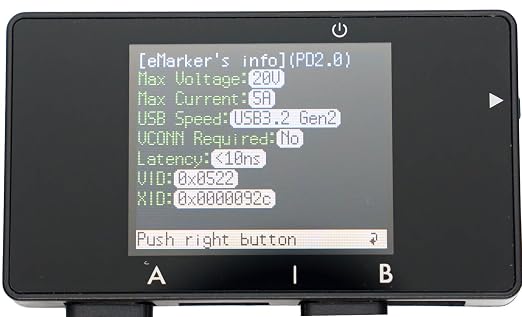 BitTradeOne USB Cable Checker 3 - Professional USB Cable & Port Tester, Supports USB4, PD EPR 240W, E-Marker Reading, Wire Connectivity & Resistance Measurement, 1.77" LCD - ADUSBCIM3U