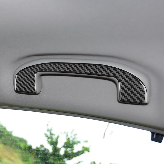 Soft Real Carbon Fiber Compatible with Nissan Altima 2013 2014 2015 2016 2017 2018 Interior Accessories Roof Top Handle Roof Grab Handle Cover Trim Sticker