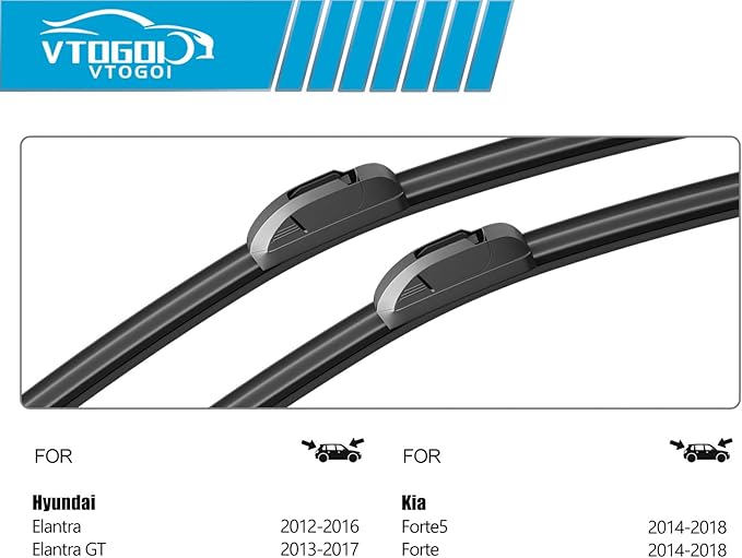 OEM Windshield Wiper Blades Replacement for Hyundai Elantra 2012-2016 Kia Forte Forte5 2014-2018, All Weather Original Factory Quality Front & Rear Wipers Set 28"+14"+13" (Pack of 3)
