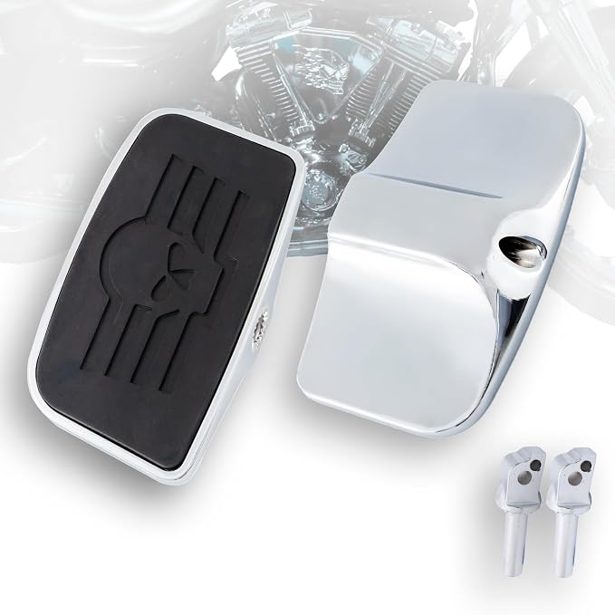 Rear Passenger Footpeg Passenger Peg Floorboard Footboard for Harley (18-later Softail Passenger, Skull-Chrome)