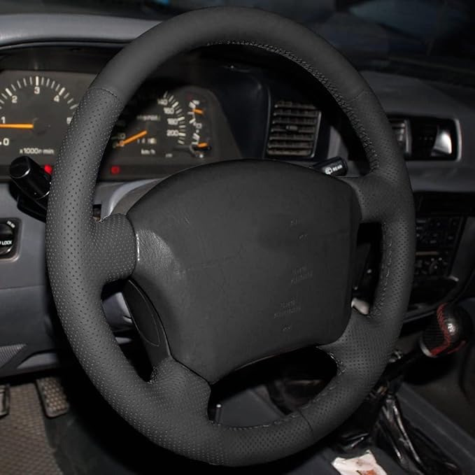 Loncky Leather Steering Wheel Cover for Toyota 4Runner 2003-2009 / Tacoma 2005-2011 /Tundra 2003-2006 /Sienna 2004-2010/Highlander 2004-2007 /Sequoia 2003-2007 /Camry 2005 2006 /Land Cruiser 2003-2007