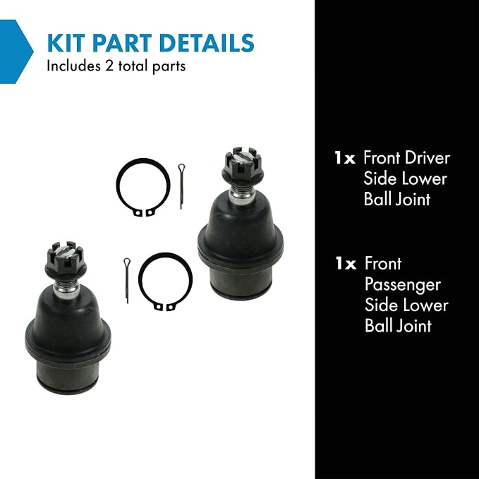 TRQ Front Lower Driver and Passenger Side Ball Joint Set Compatible with 2004-08 Ford F-150 2006-08 Lincoln Mark LT