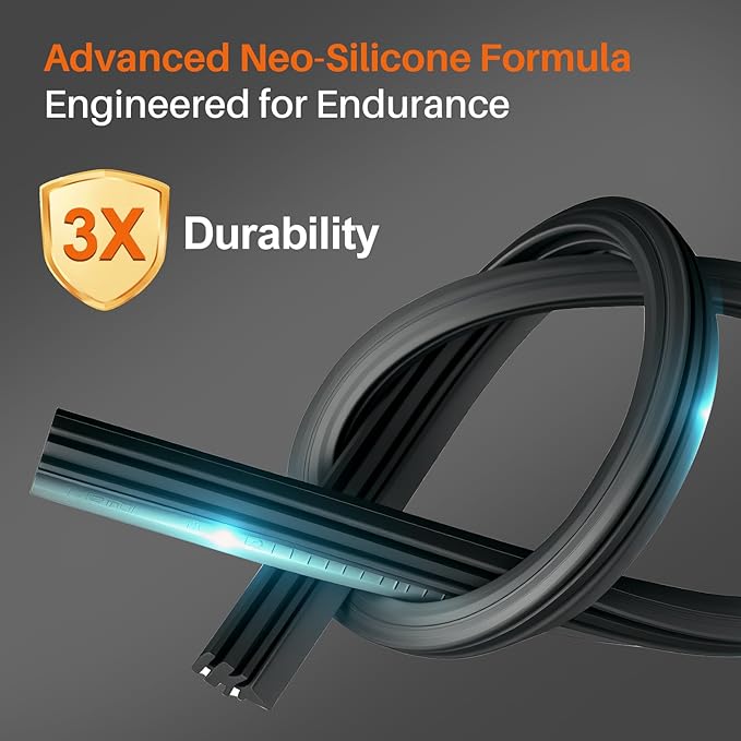 DOG TAIL Water Repellent Silicone Wiper Blades 20 inch (2 Pack) with Multiple Adapters and 2 Refills, Automotive Replacement Front Windshield Wiper Blades for My Car with Water Repellency DropClear
