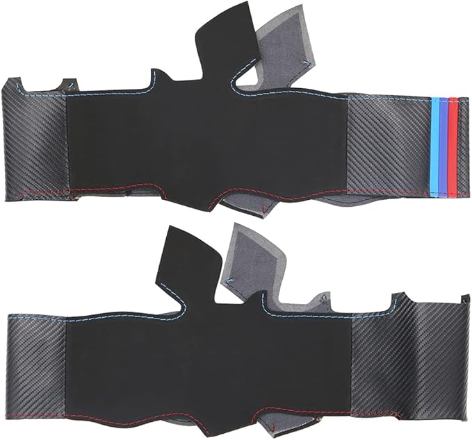 MEWANT Hand Stitch Suede Carbon Fiber Steering Wheel Wrap for BMW 3Series F30 F34 F22 F23 F32 F33 F36 DIY Steering Cover
