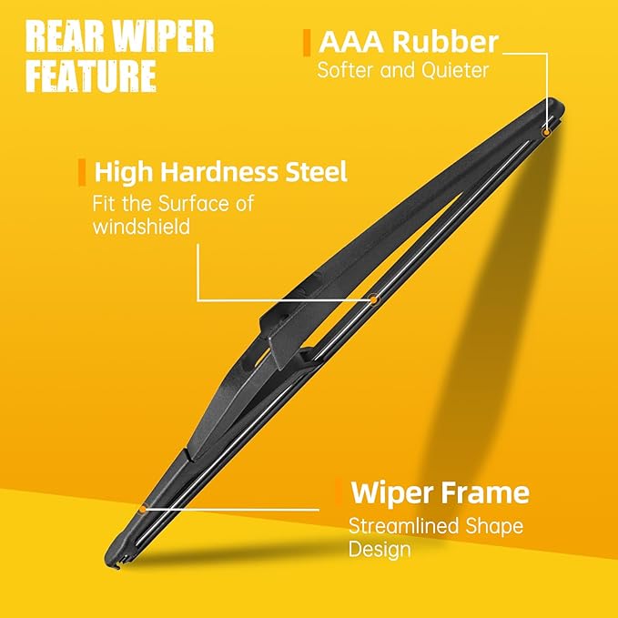 MIKKUPPA 26+"14+"12" Windshield Wiper Blades Replacement for 2007-2011 Toyota Yaris, Front & Rear Wiper Blades, Durable Stable Quiet All Season Wiper Blades Set (Pack of 3)