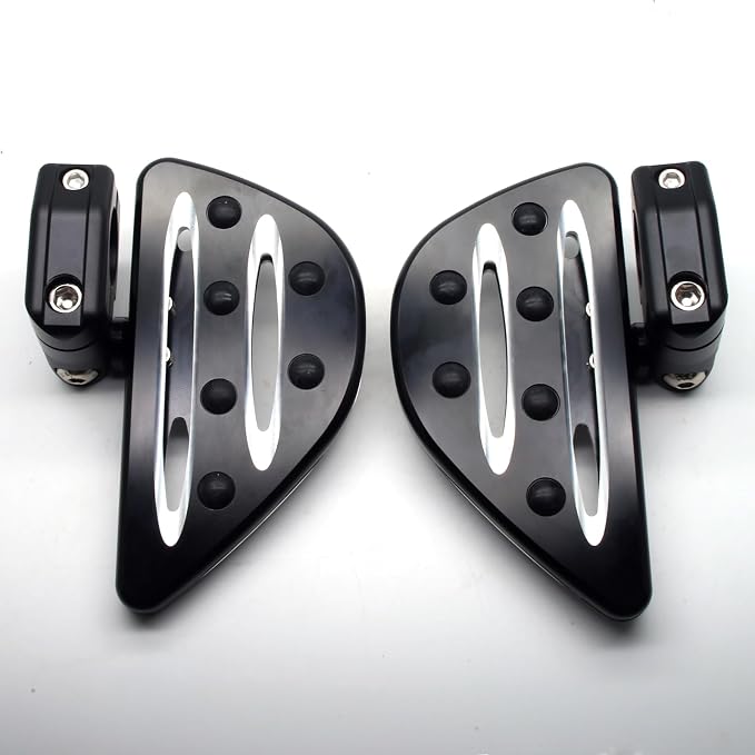 MZS 1.25" Highway Pegs, Motorcycle Highway Foot Pegs Short Adjustable CNC Aluminum Compatible with Road Glide King Softail Electra Street Glide Sportster Vulcan Chief Boulevard for 1 1/4 Engine Guard