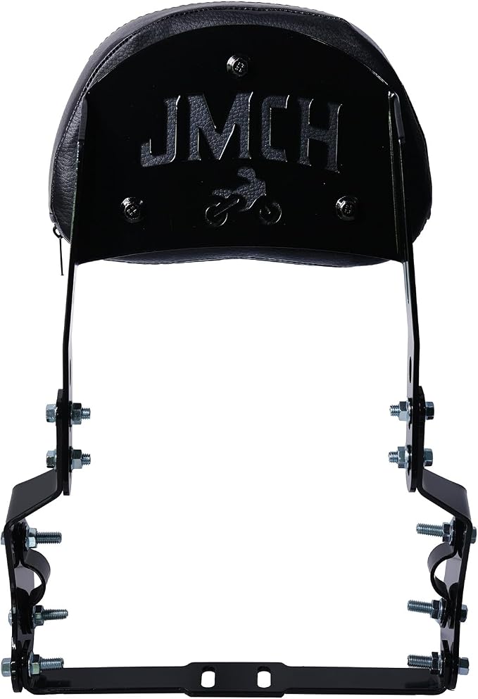 JMCHstore Mini Bike Backrest Sissy Bar w/Cushion for Coleman B200 B200R B200RSV B200C B200V RB200 RT200 Mega Moto B212 MAX - adjustable height slots, padded backrest cushion for rider support