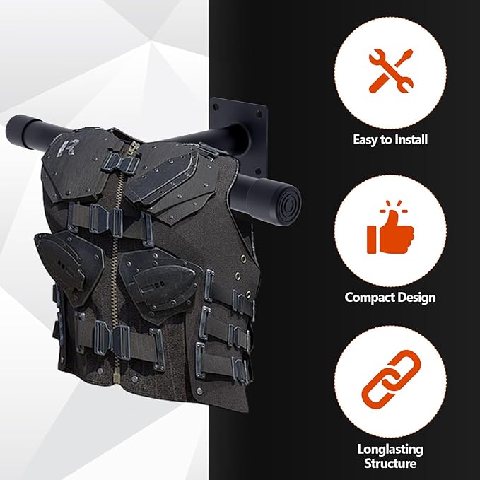 Yaocom Weight Vest Hanger Wall Mount Heavy Duty Tactical Gear Police Vest Holder Motorcycle Helmet Rack Stand for Gym Home Garage Train Armor Breastplate Backpack Organizers