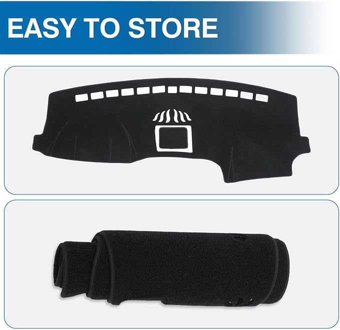 KUST Black Dash Cover for Ford F-150 F150 2015-2020 (Without HUD)(Not fits for 2018 F150 Dashboard Without Speaker in Center Bin) Dashboard Cover Non-Slip Interior Accessories for F-150 F150 No Glare